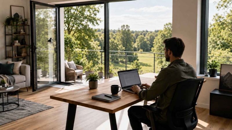 A new apartment perfect for remote work near Wrocław – why the suburbs beat the city center if you work from home